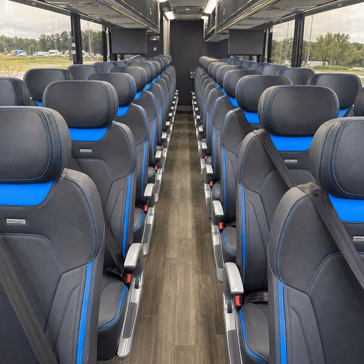 56 passenger charter bus interior
